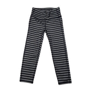 Athleta Women's Elation Virasana Black Stripe Mid Rise 7/8 Tights Size S Tall